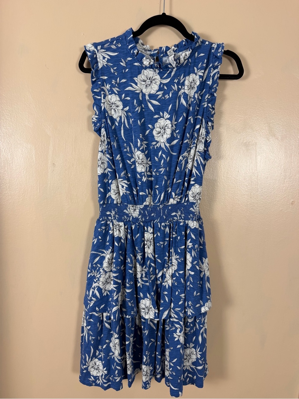 Belle Isle Torrid Floral Ruffle Tiered Blue Sleeveless Dress